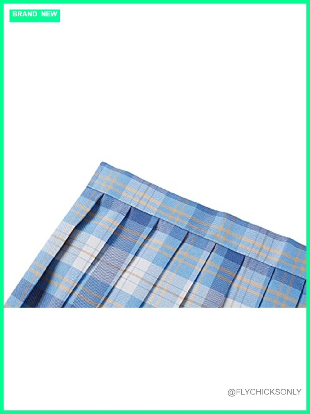 Plaid Pleated Mini Skirt Mid Rise Zipper Closure - Picture 5 of 5